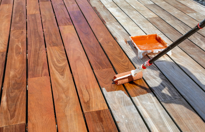 Photo d'entretien de terrasse en bois